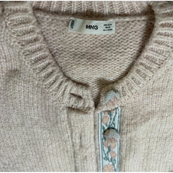 MNG Cardigan Sweater Button Front Cottage Fairy SZ Medium - Picture 5 of 7